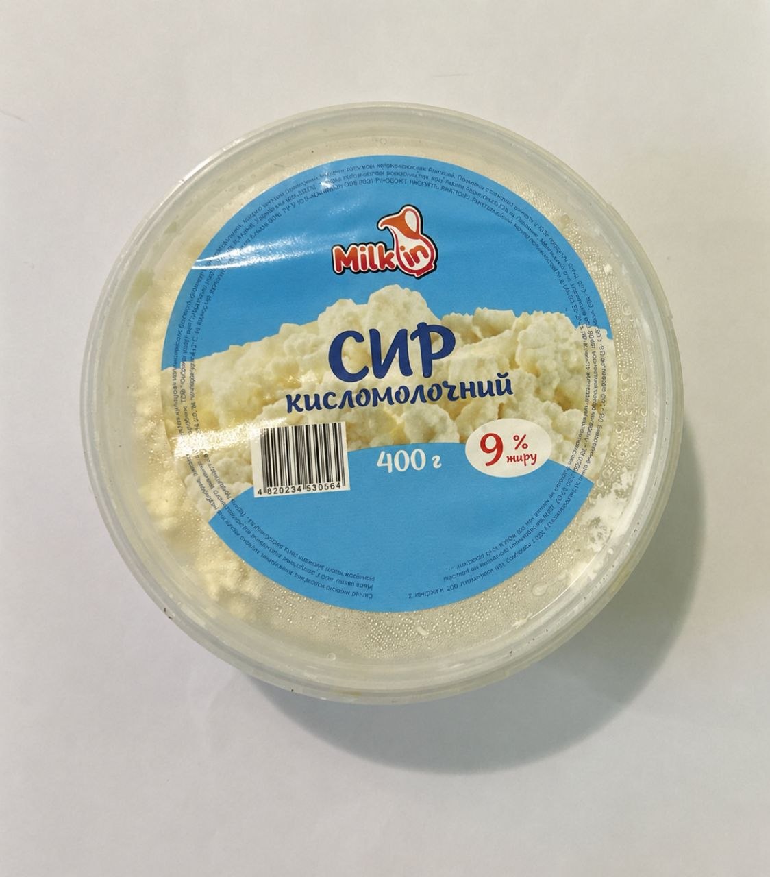 Сир кисломолочний 9% жиру ТМ «Milkin», фасований400 г